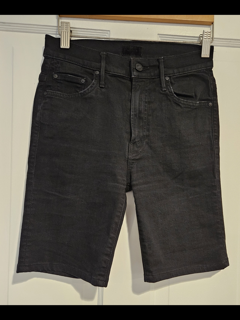 MOTHER Black Denim Jean Shorts